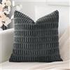 Artscope 1 Pezzi Federe per Cuscini in Velluto a Coste Minimalista Copricuscino Colorato per la Decorazione Domestica Soggiorno Camera da Letto Divano 60x60cm, Grigio Scuro