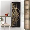 Targawerelax Adesivi per frigorifero decorativi 3d, adesivo per frigorifero che copre completamente la porta del frigorifero copre adesivi murali per decalcomanie da cucina, fiore mandala in oro nero