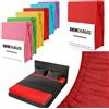 DH DEIN . HAUS DH Your HAUS - Lenzuolo con angoli elasticizzati in spugna in cotone, morbido, facile da pulire, colore: rosso, 90 x 200 cm