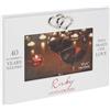 Shudehill Giftware Heartfelt Words Anniversary 6x4 White Hearts Photo Frame - 25th Silver, 40th Ruby, 50th Golden (40th)