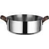Alessi edo | PU102/24 - Casseruola Bassa a Due Manici in Acciaio Inox, Manici in Acciaio Inox con Rivestimento in PVD, Marrone