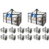NEWSONA 6 Pezzi Borse Trasloco 88L, Contenitori Pieghevoli Trasparenti in PVC Rinforzato 135 g/m², per Vestiti Piumoni Biancheria, Maniglie Rinforzate, Doppia Cerniera in Metallo (Confezione da 2)