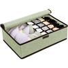 HSYTEK Organizer per biancheria intima, calzini, con coperchio, pieghevole, in tessuto, 17 scomparti, per calzini, reggiseni, biancheria intima, cravatte (verde, 44 x 29 x 12 cm) (verde 1)
