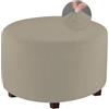 FANSU Copri Pouf Rotondo Elasticizzato, Velluto Poggiapiedi Lavabile Copri Ottomano Copertura per Sgabello Pouf Poggiapiedi Fodere per Sgabello per Soggiorno (Talpa,S)