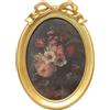 EvruCexul Cornice portafoto vintage con fiocco ovale e vetro frontale, 13 x 18 cm, da appendere alla parete, idea regalo (dorata)