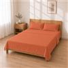 Homebliss Completo Letto Microfibra 135x200+30 / 220x280 + 50x80 2PCS, Arancione | Microfibra spazzolata 90 g/m², morbida e traspirante; lenzuolo sotto con angoli da 30 cm che resta teso tutta la notte