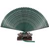 Generic Ventaglio pieghevole a mano, ventaglio manuale intagliato in bambù vuoto, pieghevole, con nappe per decorazione da parete/matrimonio (Verde - Stile A)