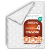 KNERST Piumino 4 Stagioni 260x240 Microfibra, Trapunta, Made in UE | Piumone letto, Coperta letto, Ökotex, traspirante, lavabile, morbido, termoregolatore, per letto singolo e matrimoniale