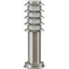 ledscom.de Luce da sentiero/bitta PORU per esterni, IP44, griglia, 39 cm, acciaio inox, 1x E27 max. 40W