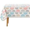 DecoMeister Tovaglia 140x180 cm - Copritavolo Antimacchia e Lavabile - Tela Incerata Rettangolare per Tavolo Cucina e Giardino - Impermeabile e Idonea per Alimenti - Semicerchi Pastello