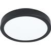 Eglo LED lampada da soffitto Fueva 5, Ø 21 cm, lampada da montare | a soffitto con 1 fiamma in acciaio e superficie luminosa in plastica, lampada da soffitto nera, bianca, LED luce neutra
