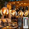 Hoteril Catena Luminosa Esterno 30M Luci Da Esterno Giardino G40 42+2 LED | 2200K Giallo Caldo Lampadine Da Esterno Giardino IP44 Lucine Da Esterno Giardino 8Modalità&Timer Per Gazebo Balcone e Natale