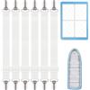 Hopton 6 mollette elastiche per lenzuola, regolabili da 17 a 50 cm | Con clip in metallo, per lenzuolo con angoli, materasso, asse da stiro e divano, senza pieghe, bianco