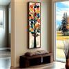 YUSUZHU Quadro murale con albero lungo e stretto, quadro su tela alto e sottile, arte murale naturalistica, quadro murale autunnale verticale, dipinto murale con albero (50x150 cm/cornice interna)