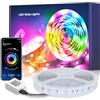 Mexllex Striscia LED RGB da 5 m, con telecomando a infrarossi, 16 milioni di colori, musica Sync, per TV, casa, camera da letto, cucina, soffitto, festa