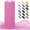 Uiopa Tulle Rosa Rosa 30cm x 91m Rotolo Tulle Matrimonio Poliestere Tessuto Decorazione Nastro per Bomboniere, Matrimonio, Feste, Gonna Tutù, Artigianat