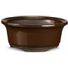 CERTRE - Vaso Bonsai Rotondo in Gres, Modello Rimini, Made in Italy, Colore Cuoio (Smaltato)| Misure esterne 15x6 cm