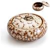 SPERMUOY Posacenere in ceramica con coperchio, posacenere antivento in ceramica | Posacenere creativo fatto a mano, decorazione per casa e ufficio (bianco)