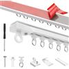 AIDUCHO Binario per tenda autoadesivo, 12 x 40 cm/480 cm, binario per tende, senza fori, per soffitto o parete, silenzioso, per divisori, tende da doccia, armadi e camper