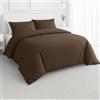 NARCISO Copripiumino Una Piazza e Mezza 200x220 in Microfibra con Trama Embossed (1 Federa Inclusa) Set Copripiumino Una Piazza e Mezza con Zip, Morbido e Anallergico, Made in Italy (Fango)