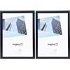 Hampton Frames, Cornice Poster OXFORD A3 29,7x42 cm, Nera, MDF effetto legno, Fronte acrilico leggero, Clip e ganci inclusi | Cornice da parete per arredamento interno (Confezione da 2)