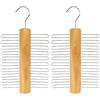 Hangerworld WH-TIE - Gruccia portacravatte in legno e metallo cromato per 20 cravatte, 17 x 30 cm (Confezione da 2)