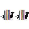 Balvi Fermalibri teckel Colore nero Supporto da scaffale per libri a forma di un cane 2 unità Metallo (Confezione da 2)