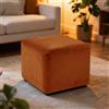 ZYBSLCSY Velluto Copri Pouf Elasticizzato Spesso (Orange,Cube Ottoman S) | Quadrato E Rettangolare Antiscivolo Copri Poggiapiedi Con 4 Lacci, Copri Ottomano Stool Cover Speciale