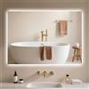 Archaluxe Specchio da bagno con illuminazione, 80 x 60 cm, specchio da bagno a LED, con illuminazione, interruttore touch, dimmerabile, 3 colori di luce, specchio da parete a LED, orizzontale