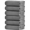 Zindoo 6 Pezzi Strofinacci Cucina Microfibra 50x70 cm Grigio | Strofinacci Cucina Super Assorbenti, Morbidi e Durevoli, Facili da Lavare, Perfetti per Piatti, Bicchieri e Superfici