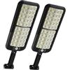 SENDALE Lampione Solare Led Esterno,300W Faro LED Esterno Con Sensore Di Movimento, IP65 Impermeabile, Lampada Potenti, Faretto Solari, 3 Modalità, Per Giardino Stradali,2 Pezzi