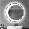 Sararoom Specchio Bagno con Luce Rotondo 60x60cm, 3000K-6500K Dimmerabile, Specchio da Parete Retroilluminato, Interruttori Touch, Luminosità Regolabile, Funzione Memoria, Antiappannamento, IP44