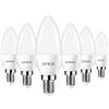 LVWIT Lampadine LED Attacco E14 Forma Candela C37, 6.5W Equivalente a 60W, Luce Bianca Fredda 6500K, Flusso Luminoso 806Lm, Risparmio Energetico, Non Dimmerabile, Pacco da 6 Unità
