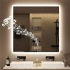 STARLEAD 100x100 cm Quadrato Specchio-Bagno-con-Luce e Bluetooth | Antiappannamento, Dimmerazione, 3 Colori di Luce, Vetro Temperato HD, Funzione di Memoria, IP44, CRI>90
