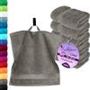 Lashuma lavette bagno 30x30 cm grigio scuro, telo in spugna 100% cotone serie: Linz, asciugamani set 6 pezzi