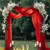 YNNHUDEEP Drappeggio Di Arco Di Nozze, Tessuto In Tulle 3mx160cm, Rosso Organza | Tessuto Drappeggiato per Arco Nuziale, Tessuto di Tulle Chiffon, Adatto per Matrimoni, Cerimonie, Feste, Decorazioni Sceniche