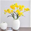 KIJING, 2 mazzi di fiori di fresia artificiali, bouquet di fresia finta per la decorazione della casa, matrimonio, allestimento floreale per feste (giallo)