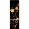 PIY PAINTING 3 Pz Fiori Arancioni Moderni Quadri Su Tela Floreale Oro Stampe Da Parete Soggiorno Dipinto Con Cornice Immagine Pittura Disegno Decorazione Canvas Camera Da Letto 30x30 cm/12×12inch