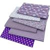 aufodara 6 Pezzi 50 x 80 cm Tessuto Artigianale Tessuti Tessuto Cotone Grande Stoffa Patchwork Cucito Creativo Stoffe a Metro Materiali per Hobby Creativi Fatto a Mano (Viola)