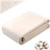 TranRantic Tessuto Calicò Naturale 2m × 160 cm, 100% Cotone Non Sbiancato | Tessuto Di Lino Tagliabile Per Cucire, Trapuntare, Fodere Per Tende, Federe e Borse, Peso Medio