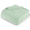 Exclusivo Mezcla Coperta in Puro Cotone 100%, Coperta Trama Waffle come Copriletto, Morbida Leggera e Traspirante, Copripiumino per Divano e Letto, Tutte le Stagioni, 130x170 CM, Verde Salvia