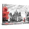 Startonight Quadro su Tela Vista della Via di Berlino Nero Bianco e Rosso - Grandi Quadri Moderni Astratti - Stampe Grande per Soggiorno Stampe Incorniciate 80x120 cm, Decorazione Parete, Idea Regalo