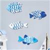BSITSSS 4 Pezzi Decorazione da Parete in Pesce di Mare, Decorazioni Muro Tema Costiero, Autoadesive Decorazioni Parete, Decorazione da Spiaggia per Interni ed Esterni Artistiche