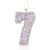 mciskin Candele di 7 ° compleanno di macaron viola rosa per torta, numero 7 candela per ragazze, decorazioni per il 7° compleanno, candela viola rosa macaron,7 decorazioni per torte per ragazze e ragazzi