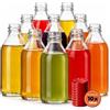 KADAX bottiglie in vetro 330ml con tappo a vite rosso - bottiglie vuote da riempire per succhi, sciroppo, olio e liquore, conservazione alimentare