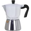 Barazzoni Caffettiera 3 tazze Ibrida, Caldaia in bimetallo, Manico e pomolo anti-scottatura, Adatta a tutti i piani cottura induzione compresa, Bianco, Linea La Caffettiera