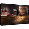 canvashop Quadro Moderno Su Tela 50x35 cm Vino Rosso | Stampe Da Parete, Arredo Casa, Per Soggiorno Cucina Cantina