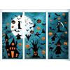 PAIVSUN Decorazioni per finestre di Halloween - zucca pipistrello spaventapasseri si aggrappa per casa/ufficio/scuola finestre
