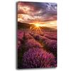 Printerland Quadri Moderni Soggiorno Verticale FIORI LAVANDA Quadro moderno FIORE da Parete XXL grande Stampa su tela Canvas Decorazione Murale muro Arredo Camera da letto Cucina (40x70 cm, Lavanda)
