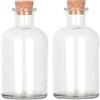 Magic Season Bottiglie decorative in vetro con tappo in sughero (250 ml, bottiglie rotonde/2 pezzi)